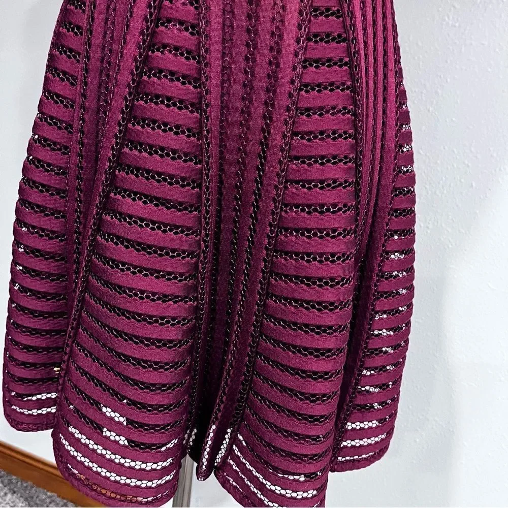 She + Sky Plum Textured Fit-and-Flare Mini Dress